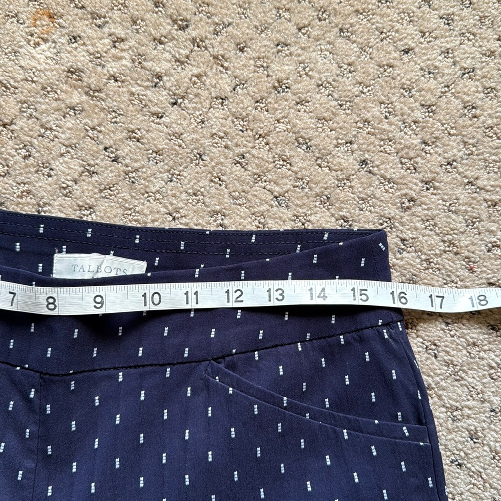 Talbots Navy Patterned Chinos Size 8 - image 6
